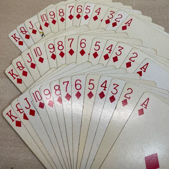 Samba Coated Playing Cards Three Deck Canasta Set Gold Box of Calif Plastic - Picture 9 of 10